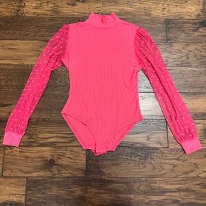 Women’s Hot Pink Long-Sleeve Bodysuit